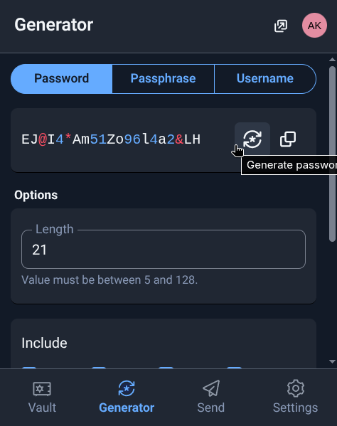 Bitwarden Generator