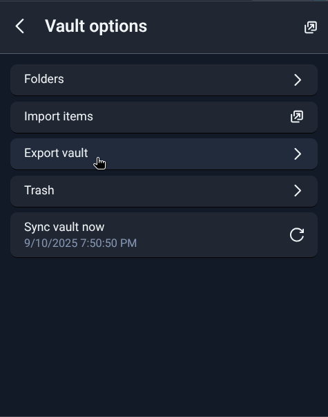 Export Vault