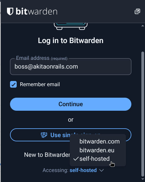 Login self-hosted