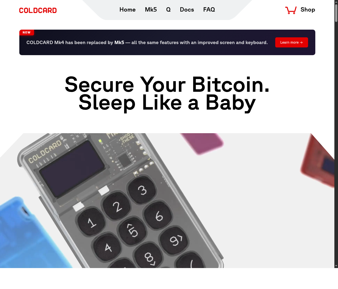 Coldcard Mk4 no site oficial da Coinkite