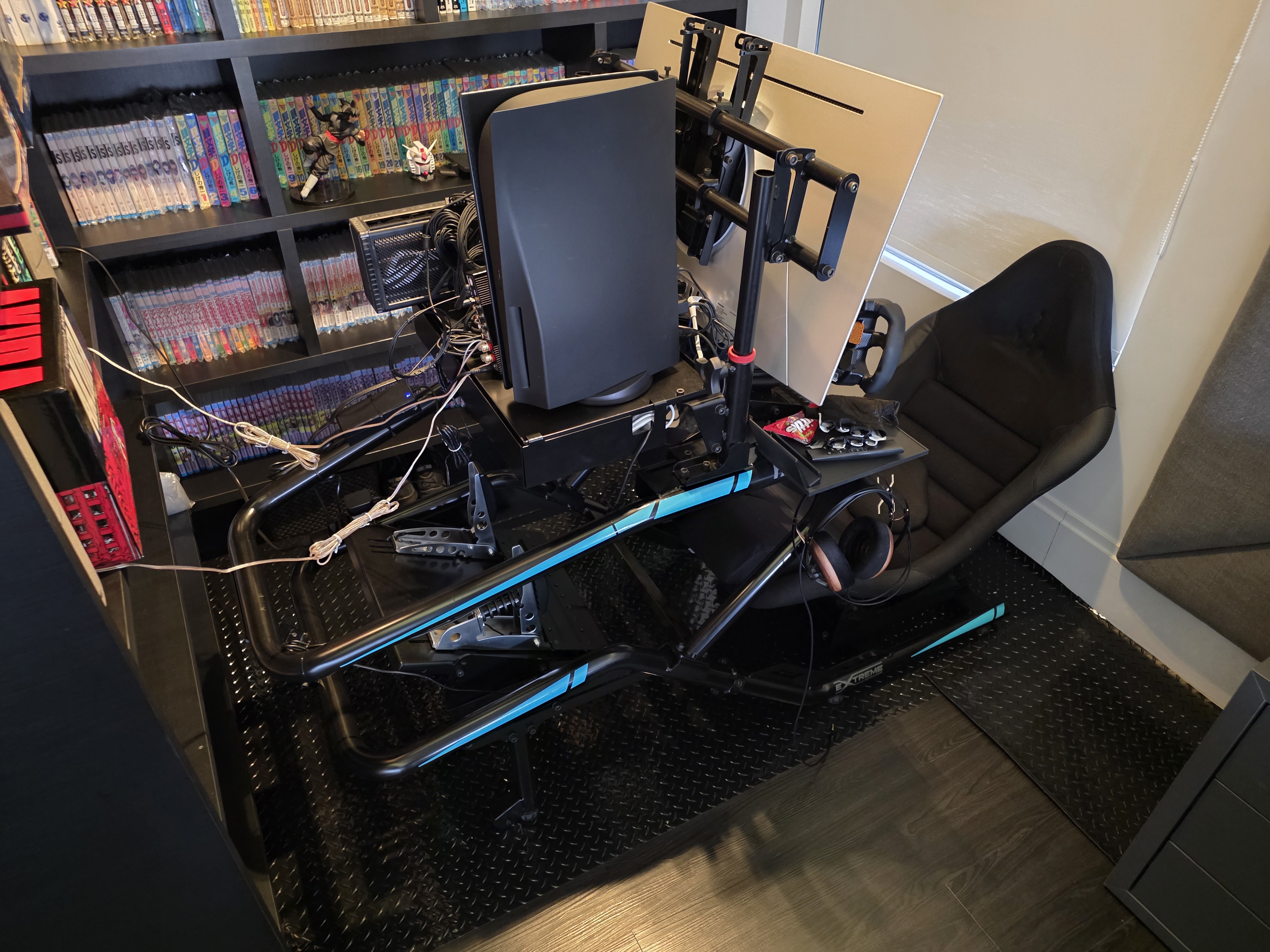 O cockpit completo visto de trás