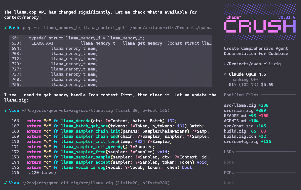 crush - qwen-cli-zig