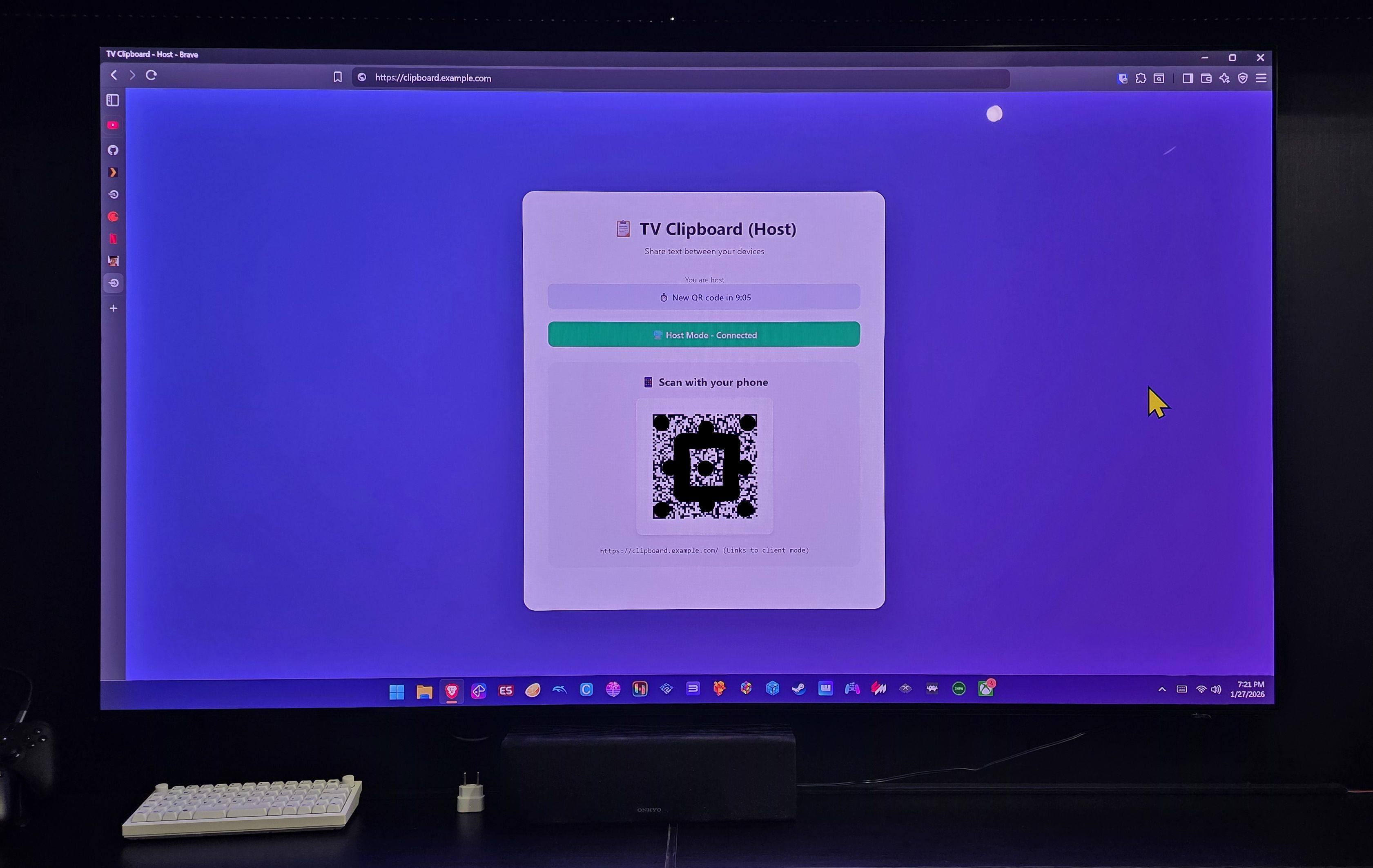 tvclipboard host screen