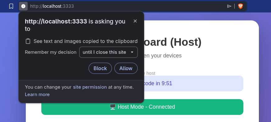 clipboard permission