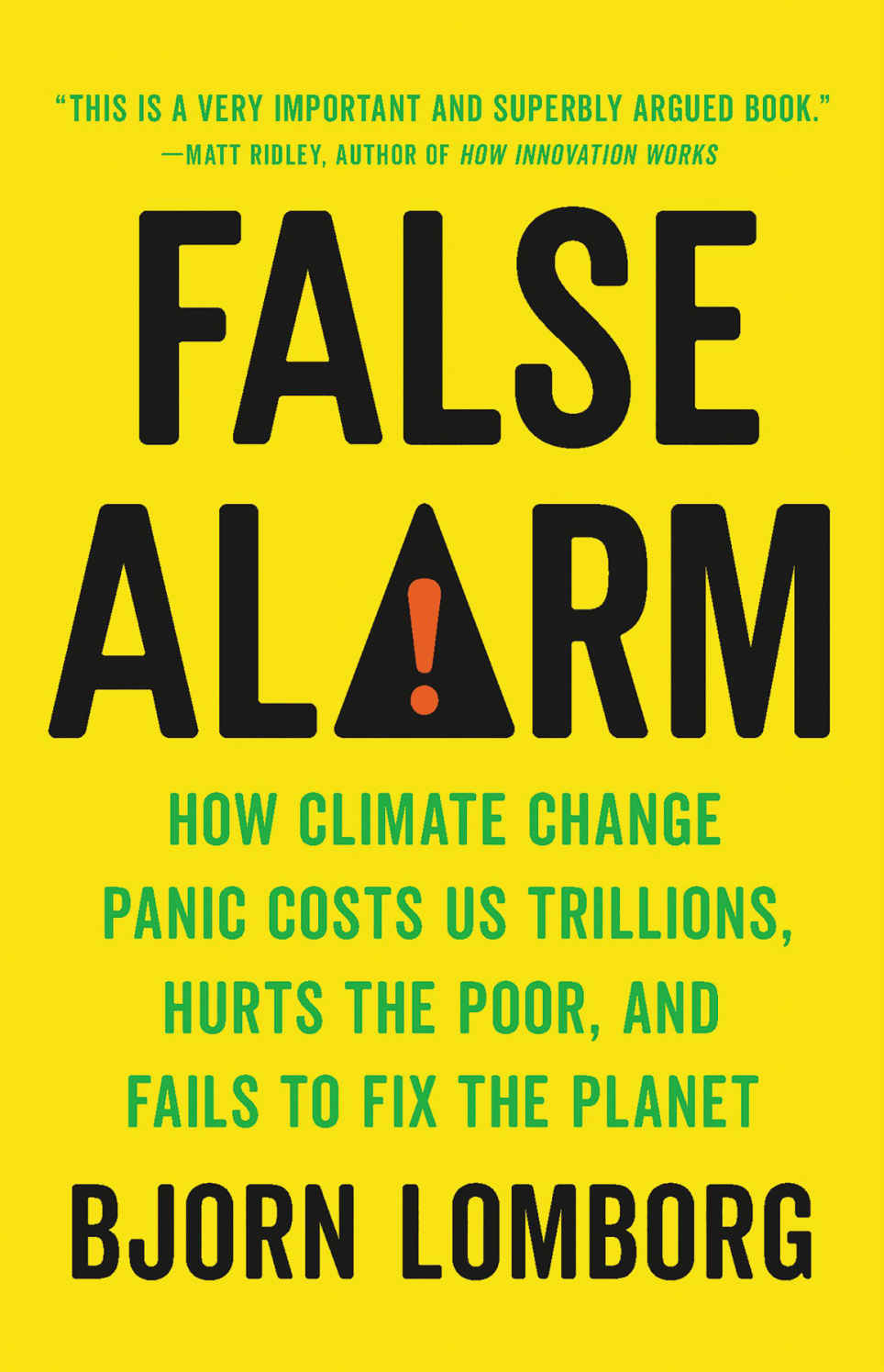 Capa do livro “False Alarm”, de Bjorn Lomborg