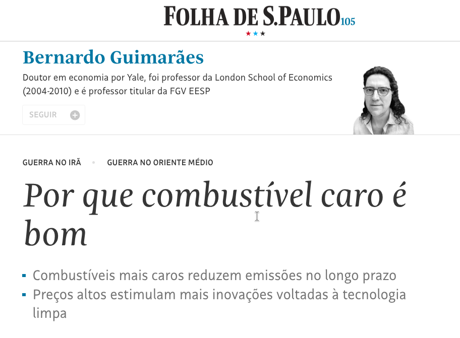 Artigo original na Folha