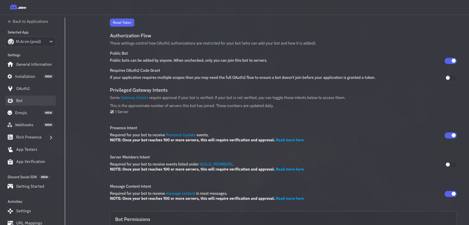 discord dashboard