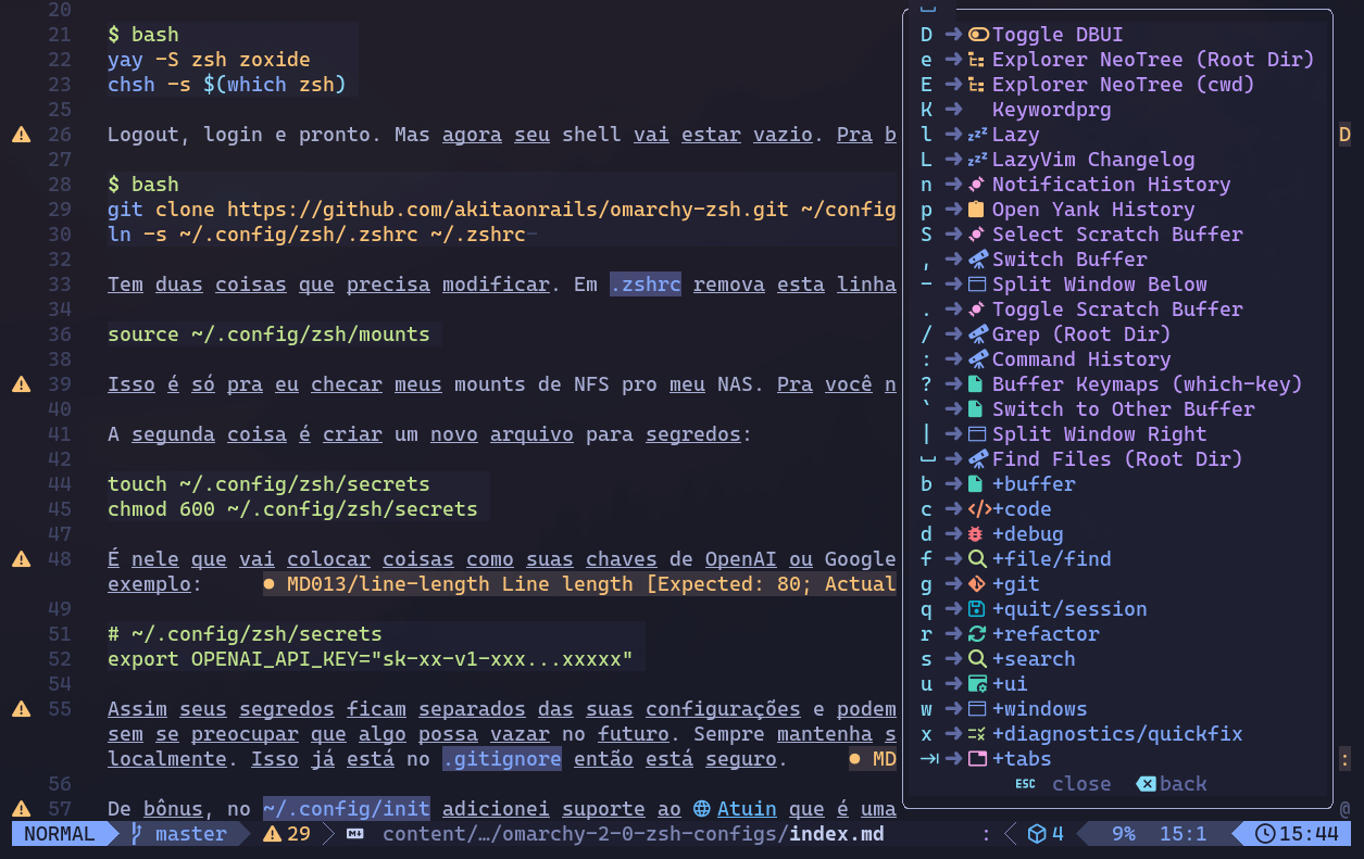 Leader context menu